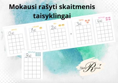 Mokomės rašyti skaitmenis taisyklingai
