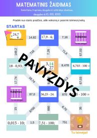 Užduotys ir žaidimas - Dešimtainių trupmenų daugyba iš natūraliojo skaičiaus