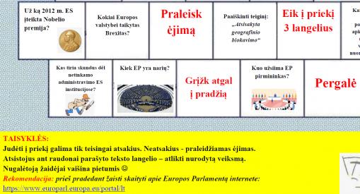 Žaidimas apie Europos Parlamentą