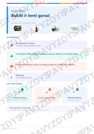 Aukšti ir žemi garsai 1-2 kl.: 20 užduočių, SUP, stalo žaidimas ir QR