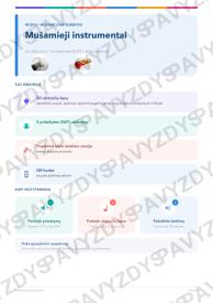 Mušamieji instrumentai 1-2 kl.: 20 užduočių, SUP, stalo žaidimas ir QR