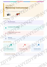 Mušamieji instrumentai 3-4 kl.: 20 užduočių, SUP, stalo žaidimas ir QR