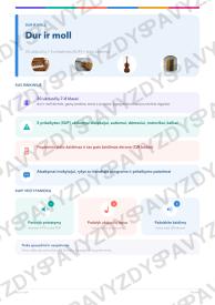 Dur ir moll 7-8 kl.: 20 užduočių, SUP, stalo žaidimas ir QR