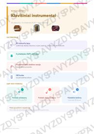 Klavišiniai instrumentai 3-4 kl.: 20 užduočių, SUP, stalo žaidimas ir QR