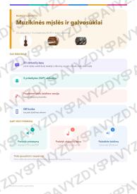 Muzikinės mįslės ir galvosūkiai 3-4 kl.: 20 užduočių, SUP, žaidimas ir QR