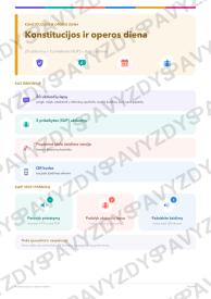 Konstitucijos ir operos diena 3-4 kl.: 20 užduočių, SUP, stalo žaidimas ir QR