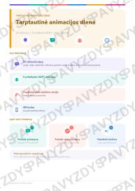 Tarptautinė animacijos diena 3-4 kl.: 20 užduočių, SUP, stalo žaidimas ir QR