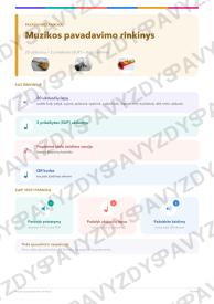 Muzikos pavadavimo rinkinys 3-4 kl.: 20 užduočių, SUP, stalo žaidimas ir QR