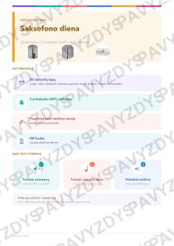 Saksofono diena 3-4 kl.: 20 užduočių, SUP, stalo žaidimas ir QR