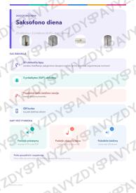 Saksofono diena 9-10 kl.: 20 užduočių, SUP, stalo žaidimas ir QR