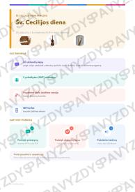 Šv. Cecilijos diena 3-4 kl.: 20 užduočių, SUP, stalo žaidimas ir QR