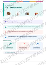 Šv. Cecilijos diena 5-6 kl.: 20 užduočių, SUP, stalo žaidimas ir QR