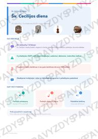 Šv. Cecilijos diena 7-8 kl.: 20 užduočių, SUP, stalo žaidimas ir QR