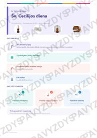 Šv. Cecilijos diena 9-10 kl.: 20 užduočių, SUP, stalo žaidimas ir QR