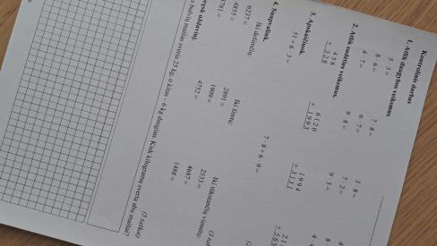 Matematikos kontrolinis darbas 3 kl. Skyrius - Sudedame ir atimame skaičius iki 10000