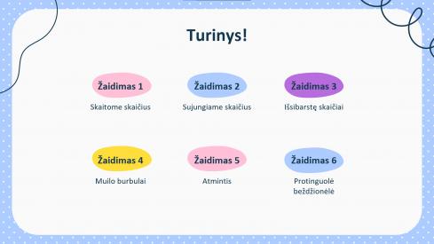 Skaičiai 1-20,  6 žaidimai