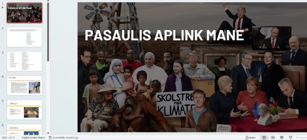 8-10 klasių tema PASAULIS APLINK MUS