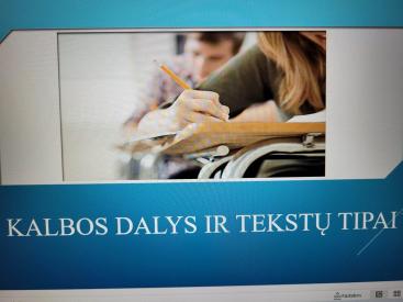 Kalbos dalys ir tekstų tipai