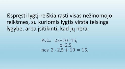 Tiesinės lygtys