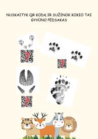 NUSKAITYK QR KODĄ IR SUŽINOK KOKIO TAI GYVŪNO PĖDSAKAS