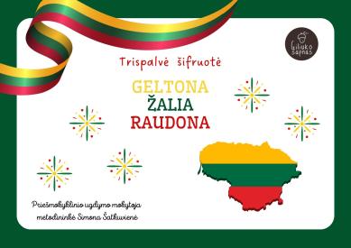 Trispalvė šifruotė Geltona Žalia Raudona