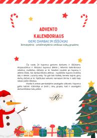 Gerų darbų ir iššūkių advento kalendoriaus kuponai darželinukams