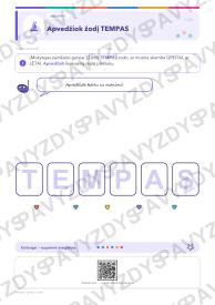 Tempas: greitai ir lėtai 1-2 kl.: 20 užduočių, SUP, stalo žaidimas ir QR