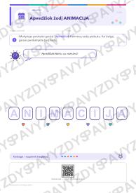 Tarptautinė animacijos diena 1-2 kl.: 20 užduočių, SUP, stalo žaidimas ir QR