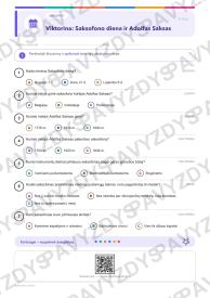Saksofono diena 9-10 kl.: 20 užduočių, SUP, stalo žaidimas ir QR