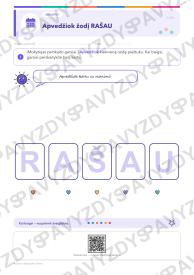 Rašymo džiaugsmo diena 1-2 kl.: 20 užduočių, SUP, stalo žaidimas ir QR