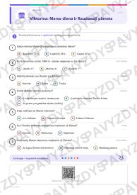 Marso diena 5-6 kl.: 20 užduočių, SUP, stalo žaidimas ir QR