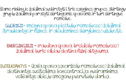 Žaidimai pamokoje SMEGENŲ MANKŠTA