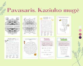 Pavasaris. Kaziuko mugė. Žodžių paieška, iššifravimas ir labirintai.
