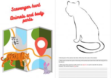 Scavenger Hunt about Animals and Body Parts