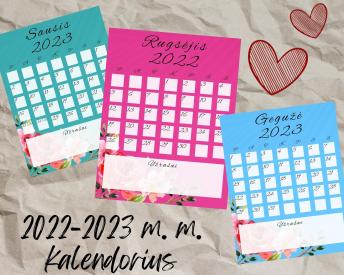 2022-2023 mokslo metų kalendorius