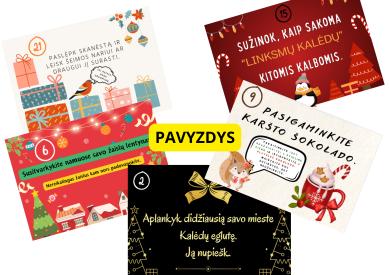 2 tipų advento kalendoriaus kortelės