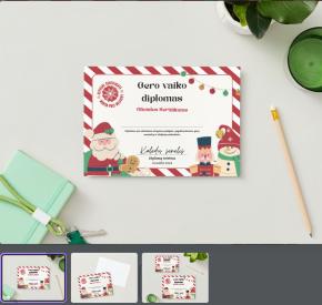 Kalėdinis diplomas mokiniui GERO VAIKO DIPLOMAS