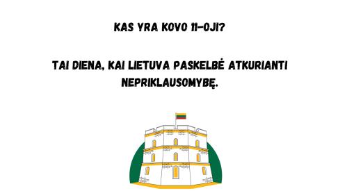 KOVO 11-OSIOS SKAIDRĖS IR UŽDUOTYS