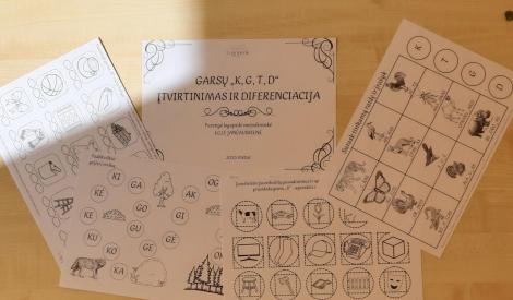 Garsų K, G, T, D įtvirtinimas ir diferenciacija