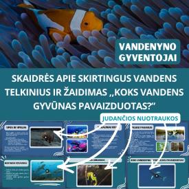 SKAIDRĖS APIE VANDENS GYVENTOJUS IR INTERAKTYVUS ŽAIDIMAS 5-6M VAIKAMS