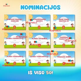 IŠLEISTUVIŲ RINKINYS: 50 nominacijų, pasigaminama kepurėlė, dienoraštis ir bilietai