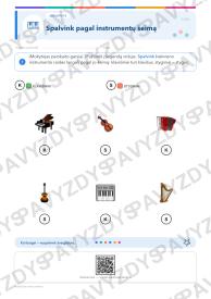 Klavišiniai instrumentai 1-2 kl.: 20 užduočių, SUP, stalo žaidimas ir QR