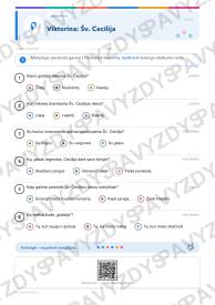 Šv. Cecilijos diena 3-4 kl.: 20 užduočių, SUP, stalo žaidimas ir QR
