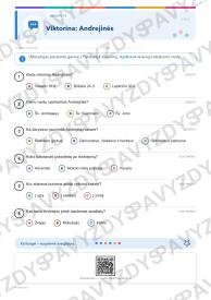 Andrejinės 3-4 kl.: 20 užduočių, SUP, stalo žaidimas ir QR