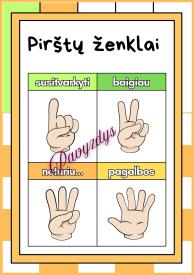 Plakatai Pirštų ženklai