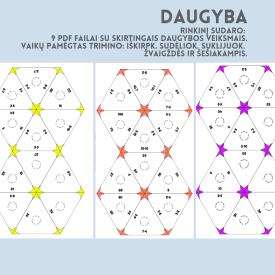 Daugyba. Smagios užduotys daugybos lentelei įtvirtinti. Daugybos veiksmai nuo 2 iki 9.