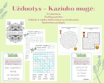 Pavasaris. Kaziuko mugė. Žodžių paieška, iššifravimas ir labirintai.