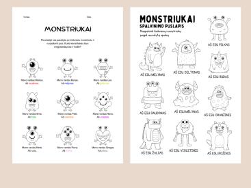Linksmi monstriukai. Kūrybos ir motyvacijos rinkinys vaikams