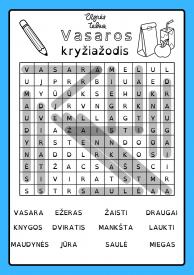 Kryžiažodis - braukažodis vasaros tema