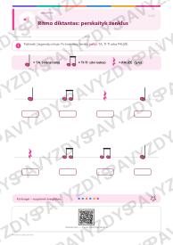 Muzikos rašto ženklai 5-6 kl.: 20 užduočių, SUP, stalo žaidimas ir QR